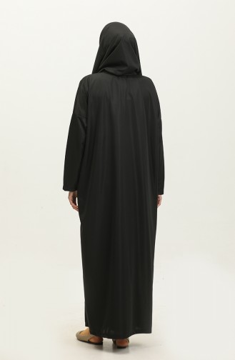 Tek Parça Başörtülü Pratik Namaz Elbisesi 1980-01 Siyah