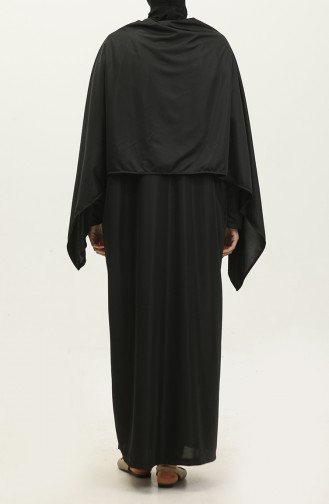 One Piece Practical Prayer Dress With Headscarf 1980-01 Black 1980-01