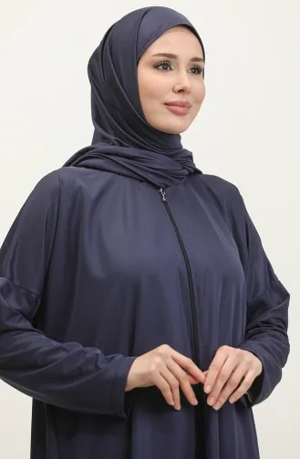 One Piece Prayer Dress With Headscarf 1980-02 Navy Blue 1980-02