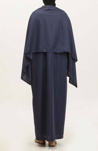 فستان الصلاة عملي بحجاب قطعة واحدة 1980-02 كحلي 1980-02
