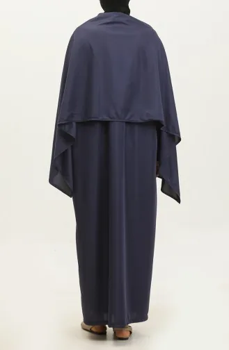 One Piece Prayer Dress With Headscarf 1980-02 Navy Blue 1980-02