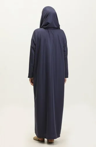 One Piece Prayer Dress With Headscarf 1980-02 Navy Blue 1980-02
