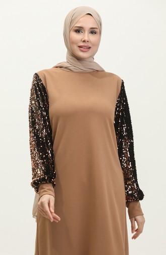 Sequined Two Piece Evening Suit 0318-01 Milky Coffee 0318-01