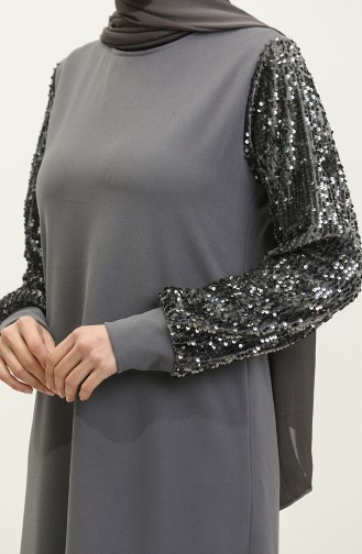 Robe De Soirée A Paillettes 0305-05 Gris 0305-05