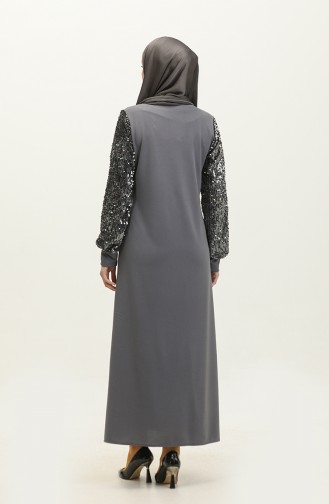 Robe De Soirée A Paillettes 0305-05 Gris 0305-05