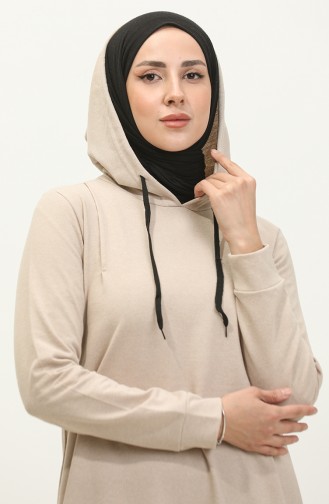 Two Thread Hooded Sports Dress 3019-01 Stone 3019-01