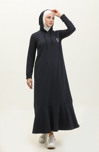 Robe De Sport A Capuche Deux Fils 3019-02 Bleu Marine 3019-02