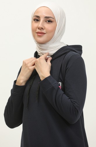 Robe De Sport A Capuche Deux Fils 3019-02 Bleu Marine 3019-02
