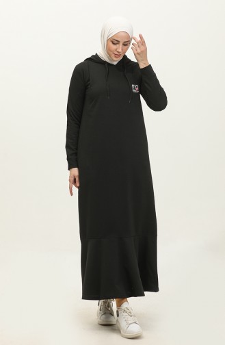 Robe De Sport A Capuche Deux Fils 3019-05 Noir 3019-05
