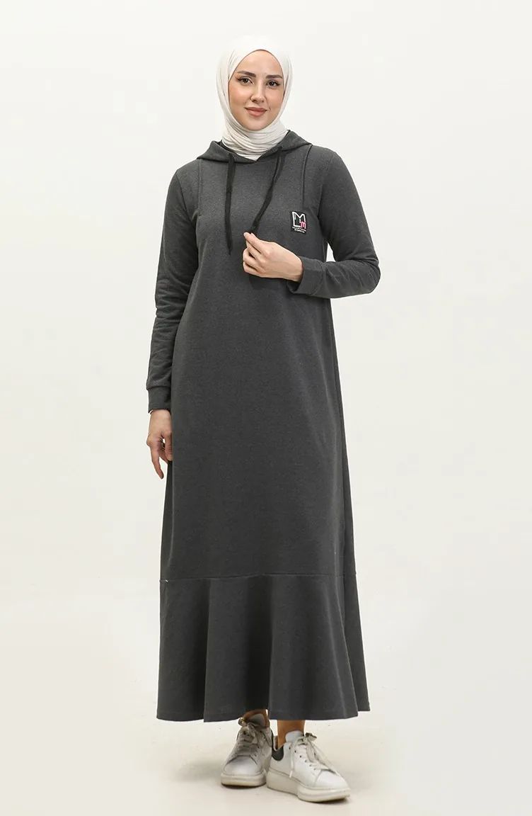 Robe De Sport A Capuche Deux Fils 3019-08 Anthracite 3019-08