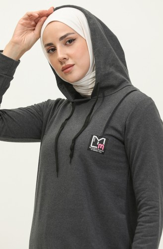 Robe De Sport A Capuche Deux Fils 3019-08 Anthracite 3019-08