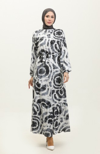 Mihri Viscose Dress 0320-02 Black white 0320-02