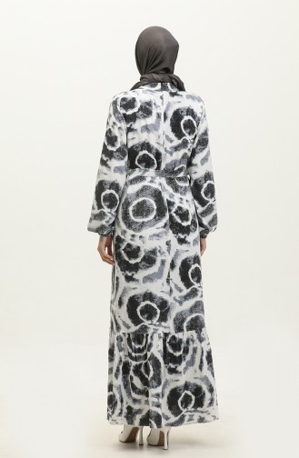 Mihri Viscose Dress 0320-02 Black white 0320-02