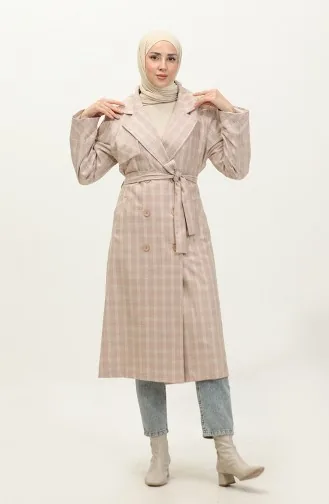 Geruite Trenchcoat Poeder K338 660