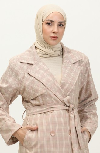 Karierter Trenchcoat Puder K338 660