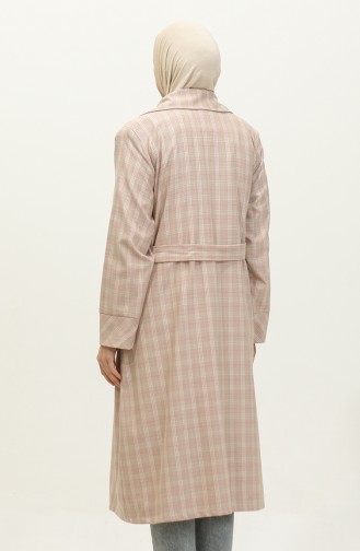 Plaid Trench Coat Powder K338 660