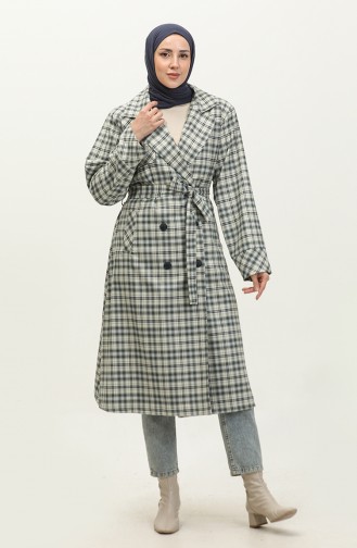 Geruite Trenchcoat Grijs K338 661