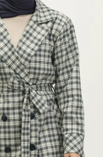Plaid Trench Coat Gray K338 661