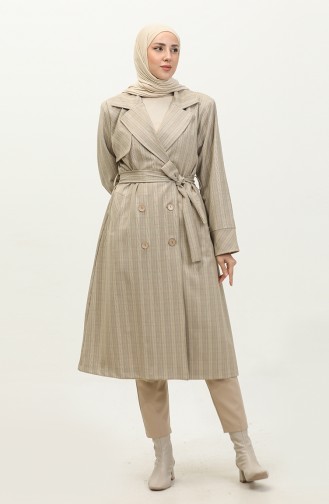 Karierter Trenchcoat Nerz K338 662