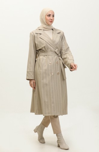 Karierter Trenchcoat Nerz K338 662