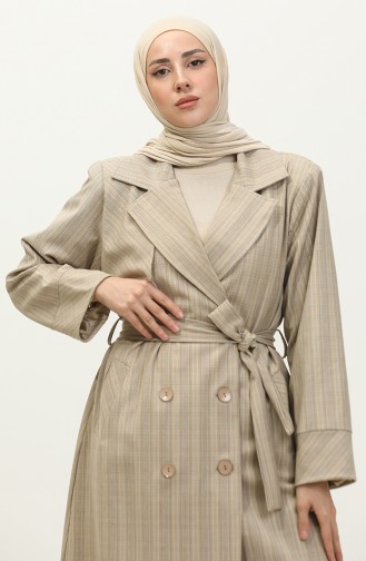 Karierter Trenchcoat Nerz K338 662