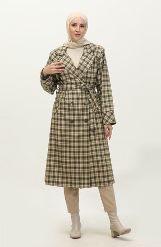 Karierter Trenchcoat Grün K338 663