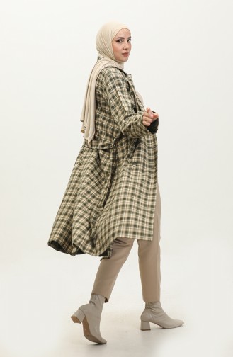 Plaid Trench Coat Green K338 663