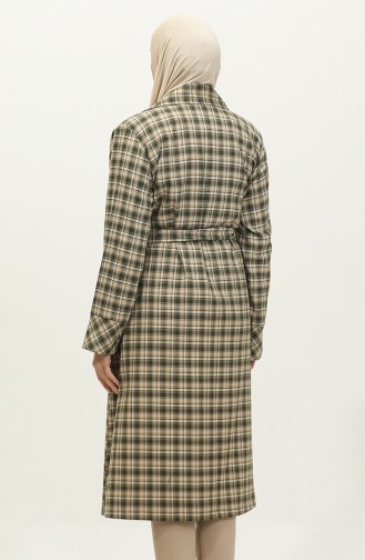 Plaid Trench Coat Green K338 663