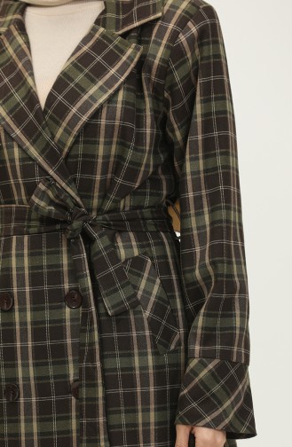 Plaid Trench Coat Brown K338 664