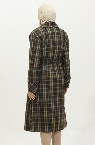 Plaid Trench Coat Brown K338 664