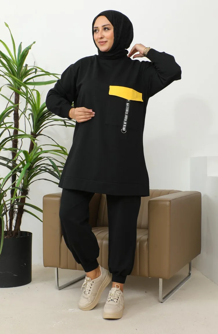 İkili Eşofman Takım 23089-03 Siyah Gold