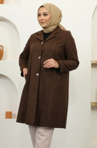 Großer Geknöpfter Kaschmirmantel 1176-04 Kaffee Mit Milch 1176-04