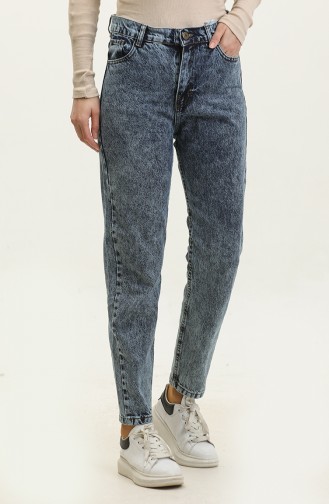 Pantalon Jean Boyfrend Avec Poches 0190-01 Bleu Jean 0190-01