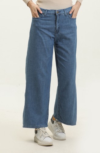 Pantalon Large En Jean 30091-03 Bleu Jean 30091-03