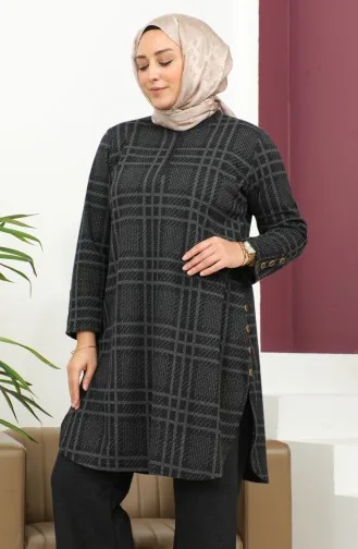 Plaid Pattern Two Piece Suit 2692B-01 Black 2692B-01