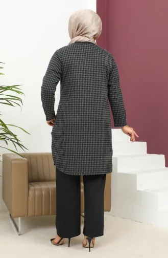 طقم ثنائي منقوش مقاس كبير 2692K-01 أسود 2692K-01