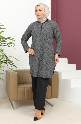 Dijit Pattern Plus Size Anzug 2692L-01 Schwarz 2692L-01