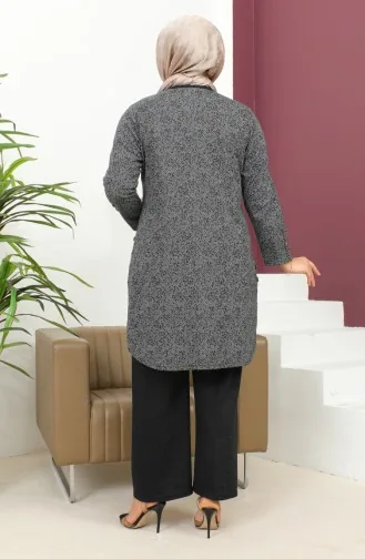 طقم ثنائي منقوش مقاس كبير 2692L-01 أسود 2692L-01