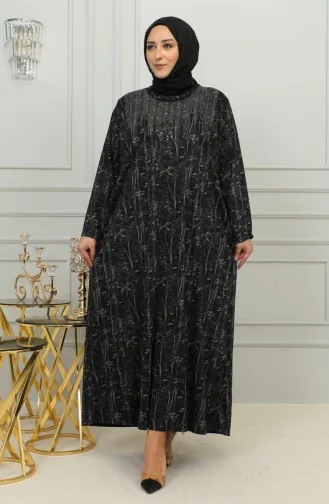 Robe à Motifs Pierre Imprimée Grande Taille 4425-02 Bleu 4425-02