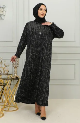 Robe à Motifs Pierre Imprimée Grande Taille 4425-02 Bleu 4425-02