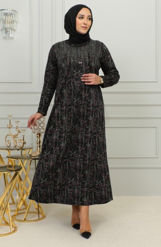 Robe à Motifs Pierre Grande Taille 4425-03 Rose Poudré 4425-03