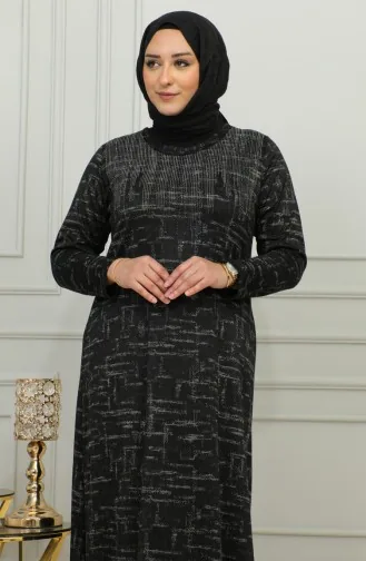 Robe à Motifs Pierre Imprimée Grande Taille 4425A-03 Marron 4425A-03