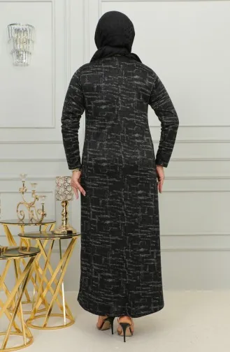 Robe à Motifs Pierre Imprimée Grande Taille 4425A-03 Marron 4425A-03