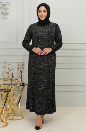 Robe à Motifs Pierre Imprimée Grande Taille 4425A-04 Prune 4425A-04