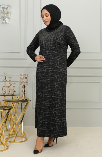 Robe à Motifs Pierre Imprimée Grande Taille 4425A-04 Prune 4425A-04