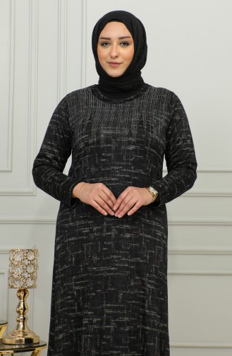 Robe à Motifs Pierre Imprimée Grande Taille 4425A-04 Prune 4425A-04