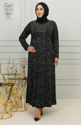 Robe à Motifs Imprimé Pierre Grande Taille 4425A-05 Rouge Claret 4425A-05