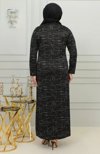 Robe à Motifs Imprimé Pierre Grande Taille 4425A-05 Rouge Claret 4425A-05