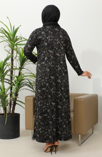 Großes Gemustertes Kleid Mit Steindruck 4425B-05 Braun 4425B-05