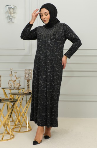 Robe à Motifs Imprimé Pierre Grande Taille 4425C-03 Bleu 4425C-03